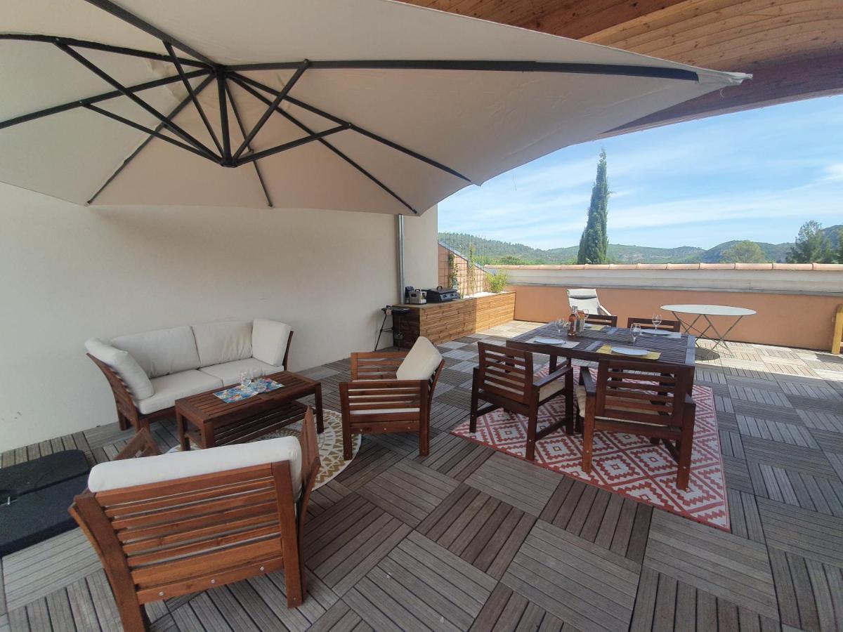 Terrasse 130M2 Panoramique Avec Climatisation Piscine - 3 Chambres Gréoux-les-Bains Esterno foto